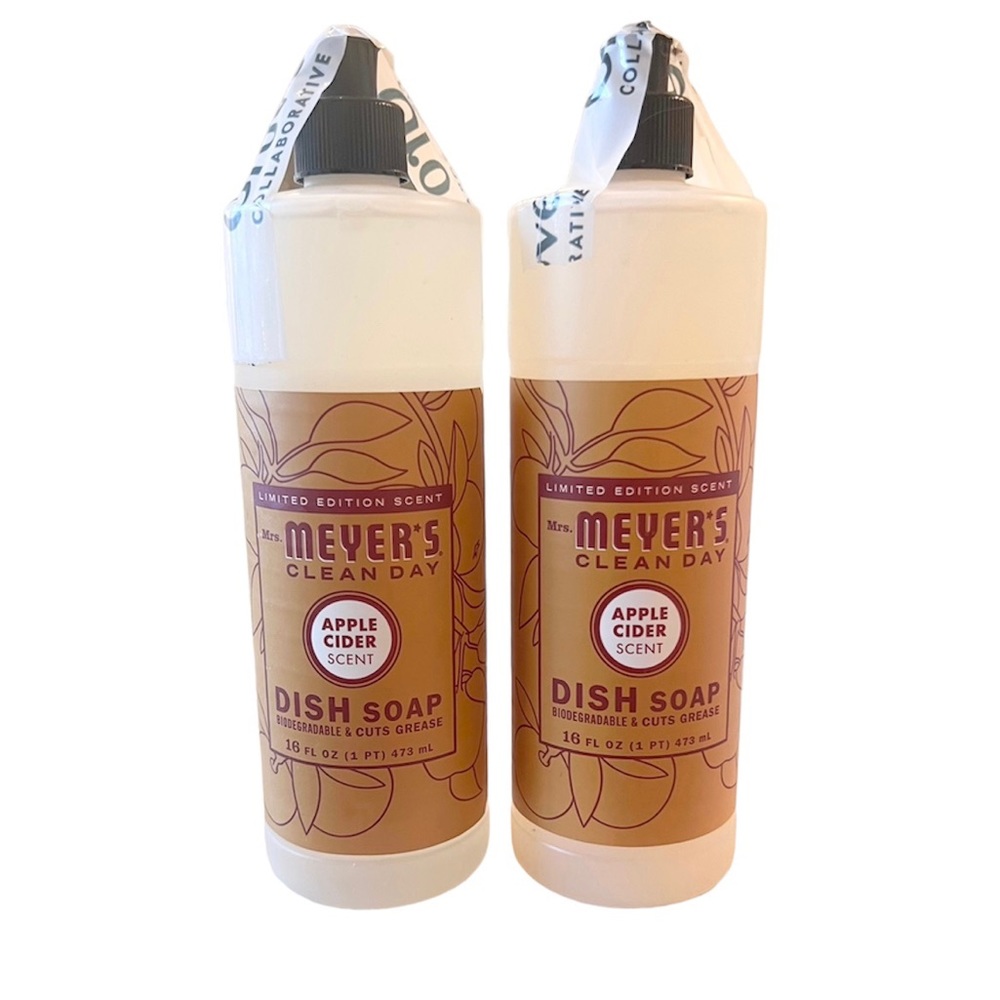 🍁 APPLE CIDER Mrs. Meyer’s Dish Soap Set of 2 NEW 16 oz